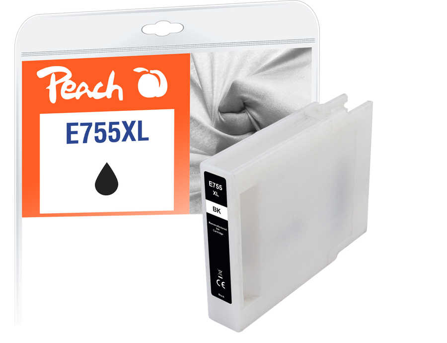 Peach E754/755/756 XL Druckerpatrone XL bk ersetzt Epson T7551BK, C13T755140 für z.B. Epson WorkForce Pro WF -6530 MFP, 