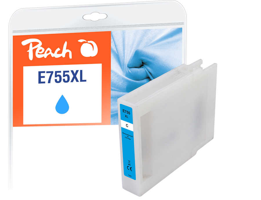 Peach E754/755/756 XL Druckerpatrone XL cy ersetzt Epson T7552C, C13T755240 für z.B. Epson WorkForce Pro WF -6530 MFP, E