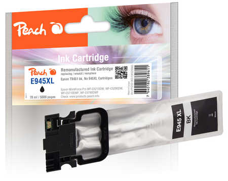 Image of Peach E944/945/946 Druckerpatrone XL bk ersetzt Epson T9451, No. 945XLBK, C13T945140 für z.B. Epson WorkForce Pro WFC 5710 DWF