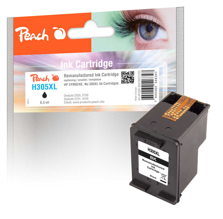 Peach HP 305 XLBK Druckkopf XL bk ersetzt HP No. 305XL BK, 3YM62AE für z.B. HP DeskJet 2700, HP Envy 6020, HP Envy 6010,