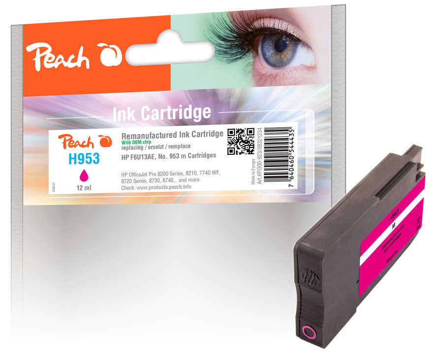 Image of Peach HP 953 m Druckerpatrone ma ersetzt HP No. 953 m, F6U13AE für z.B. HP OfficeJet Pro 8720, HP OfficeJet Pro 8715, HP OfficeJet Pro 8730