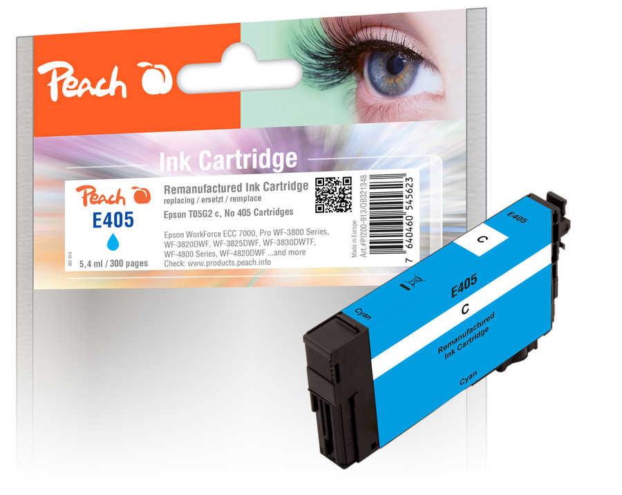 Image of Peach E5G2 Druckerpatrone cy ersetzt Epson T05G2, No. 405 c, C13T05G24010 für z.B. Epson WorkForce ECC 7000, Epson WorkForce Pro WF -3800