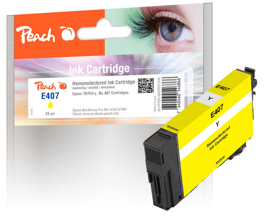 Peach Tintenpatrone gelb kompatibel zu Epson No. 407Y, C13T07U440