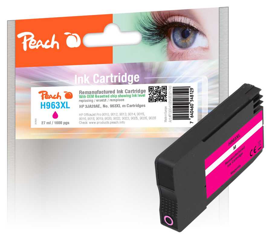 Image of Peach H963XLM Druckerpatrone XL ma ersetzt HP No. 963XL M, 3JA28AE für z.B. HP OfficeJet Pro 9010, HP OfficeJet Pro 9012 e, HP OfficeJet Pro 9010 ebei 3ppp3 Peach online Shop