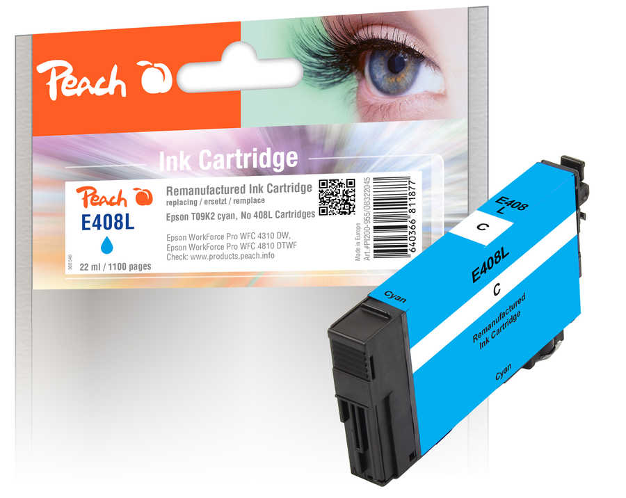 Image of Peach E408 L Druckerpatrone XL cy ersetzt Epson No. 408L, T09K240 für z.B. Epson WorkForce Pro WFC 4310 DW, Epson WorkForce Pro WFC 4810 DTWF