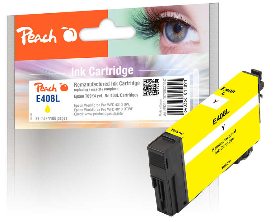 Image of Peach E408 L Druckerpatrone XL ye ersetzt Epson No. 408L, T09K440 für z.B. Epson WorkForce Pro WFC 4310 DW, Epson WorkForce Pro WFC 4810 DTWF