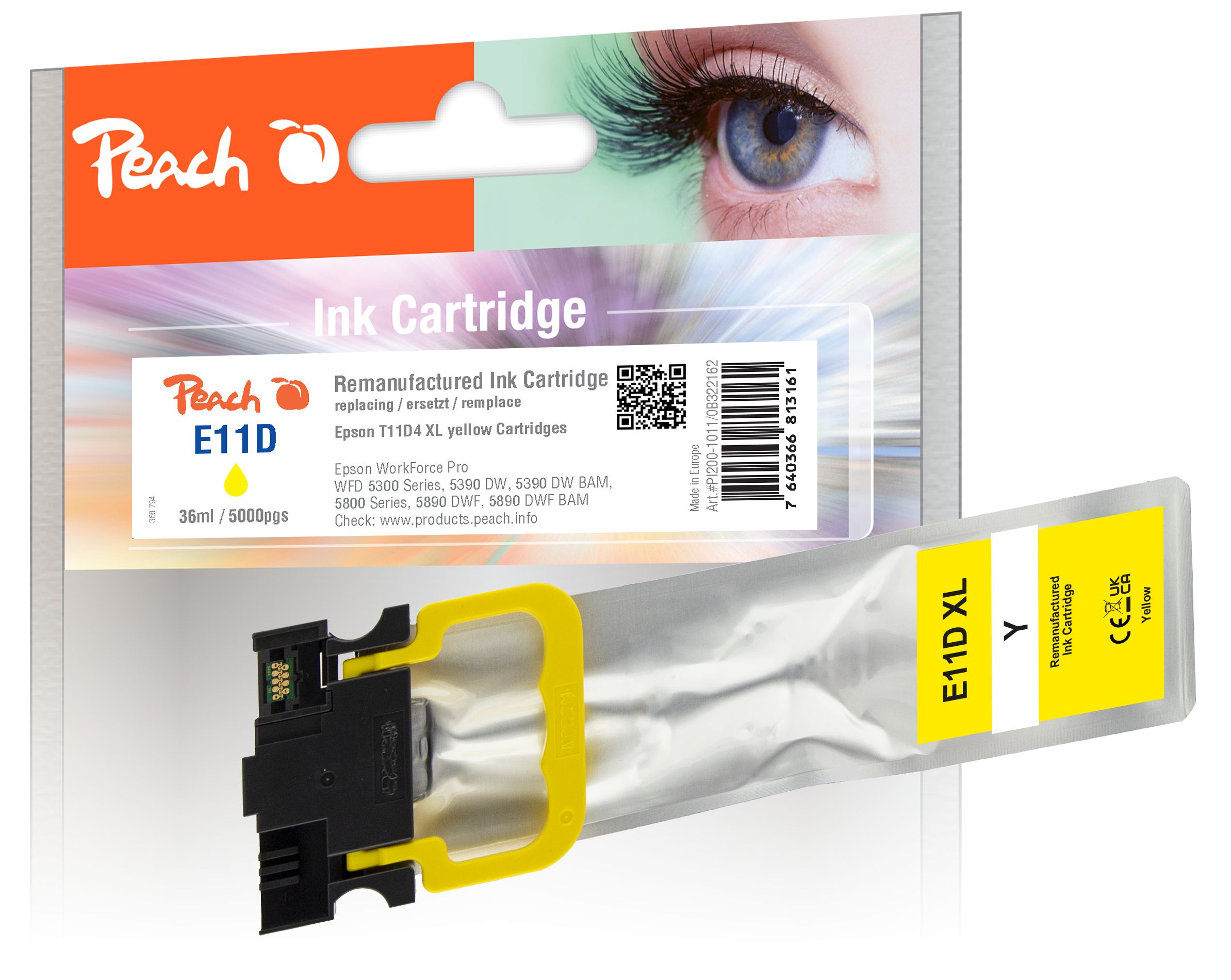 Image of Peach E11 Druckerpatrone XL ye ersetzt Epson T11D4, C13T11D440 für z.B. Epson WorkForce Pro WFC 5300, Epson WorkForce Pro WFC 5390 DW