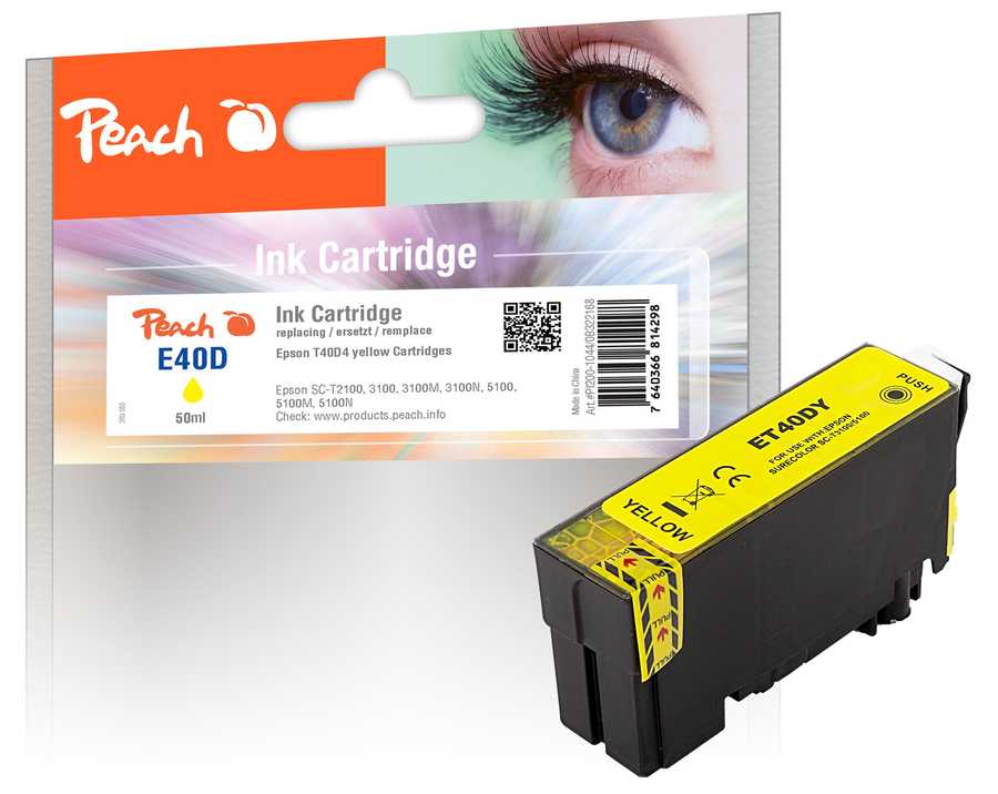 Image of Peach E40 Druckerpatrone XL ye ersetzt Epson T40D4, C13T40D440 für z.B. Epson SureColor SCT 2100, Epson SureColor SCT 3100, Epson SureColor SCT 5100