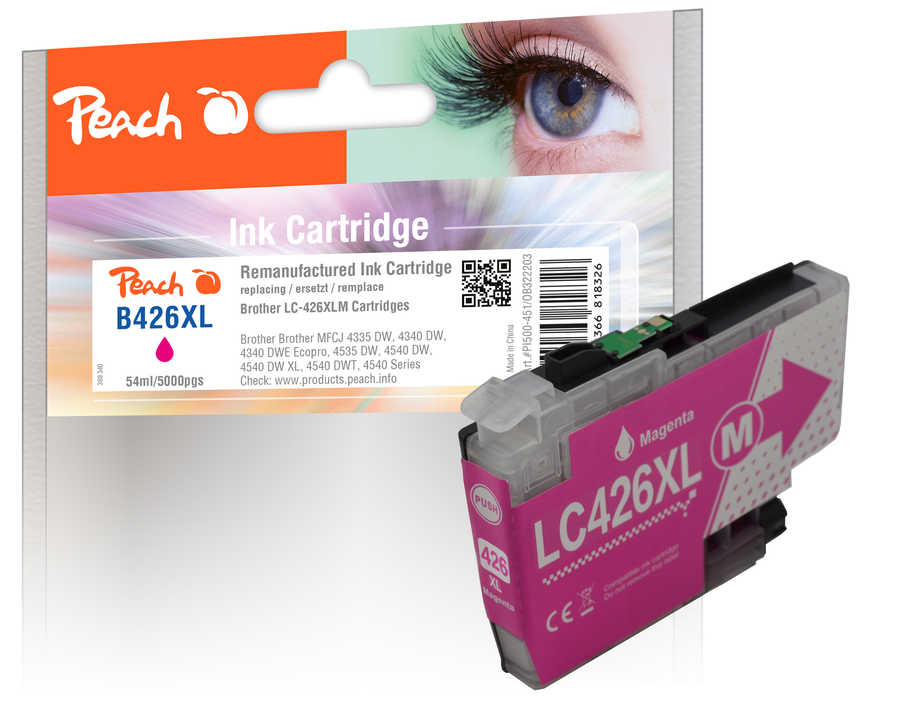 Image of Peach B426 XLM Druckerpatrone XL ma ersetzt Brother LC-426XLM für z.B. Brother MFCJ 4335 DW, Brother MFCJ 4340 DWE Ecopro, Brother MFCJ 4340 DW
