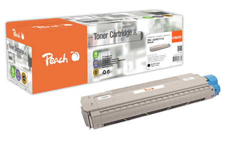 Peach O4348/69 Toner bk ersetzt OKI 43487712 für z.B. OKI C 8600 CDTN, OKI C 8600 DN, OKI C 8600 DTN, OKI C 8600 N, OKI 