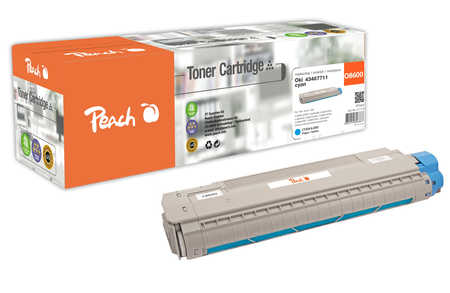 Peach O4348/69 Toner cy ersetzt OKI 43487711 für z.B. OKI C 8600 CDTN, OKI C 8600 DN, OKI C 8600 DTN, OKI C 8600 N, OKI 