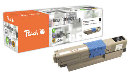 Peach O4496/47/97 Toner bk ersetzt OKI 44973536 für z.B. OKI C 301 DN, OKI C 321 DN, OKI MC 332 DN, OKI MC 340, OKI MC 3