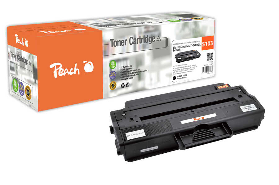 Peach S103 Toner XL bk ersetzt Samsung MLT-D103L für z.B. Samsung ML -2900, Samsung ML -2950 ND, Samsung ML -2950 NDR, S