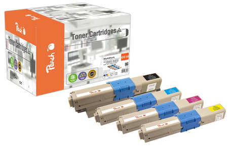 Peach O4446/4449 4 Toner XL (bk, c/m/y) ersetzt OKI 44469722-9804 für z.B. OKI C 510 DN, OKI C 530 DN, OKI MC 561 DN