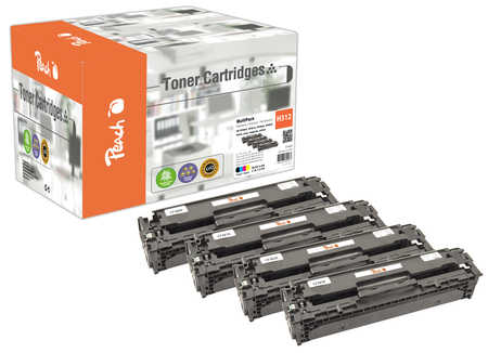 Peach HP 312 X 4 Toner XL (bk, c/m/y) ersetzt HP No. 312X, CF380X, CF381A, CF382A, CF383A für z.B. HP Color LaserJet Pro