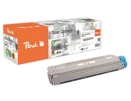 Image of Peach O4464-3004BK Toner bk ersetzt OKI No. 4464-3004BK, 44643004 für z.B. OKI C 800, OKI C 801 DN, OKI C 801 N, OKI C 821 DN, OKI C 821 N