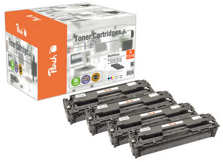 Peach HP 131 A 4 Toner (bk, c/m/y) ersetzt HP No. 131A, CF210A, CF211A, CF212A, CF213A für z.B. HP LaserJet Pro 200 colo