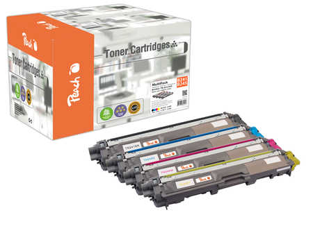 Peach B241 BK 4 Toner XL (bk, c/m/y) ersetzt Brother TN-241BK, TN-245 für z.B. Brother DCP -9020 CDW, Brother HL -3140 C