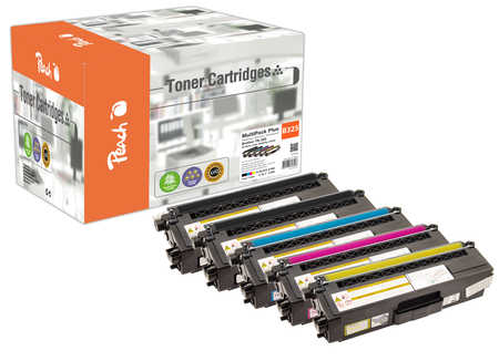 Peach B325 5 Toner XL (2*bk, c/m/y) ersetzt Brother TN-325 für z.B. Brother DCP -9055 CDN, Brother DCP -9270 CDN, Brothe