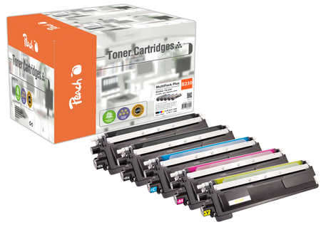 Peach B230 5 Toner (2*bk, c/m/y) ersetzt Brother TN-230 für z.B. Brother DCP -9010 CN, Brother HL -3000, Brother HL -304