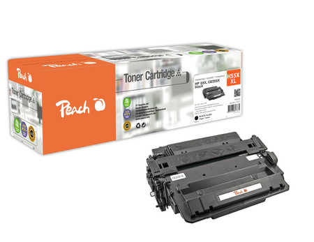 Peach HP 55 XBK Toner XL bk ersetzt HP No. 55XBK, CE255X für z.B. HP LaserJet Enterprise 500 MFP M 525 dn, HP LaserJet E