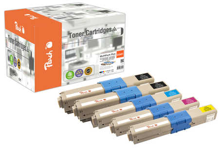 Peach O4496/47/97 5 Toner (2*bk, c/m/y) ersetzt OKI 44973533-6 für z.B. OKI C 301 DN, OKI C 321 DN, OKI MC 332 DN, OKI M