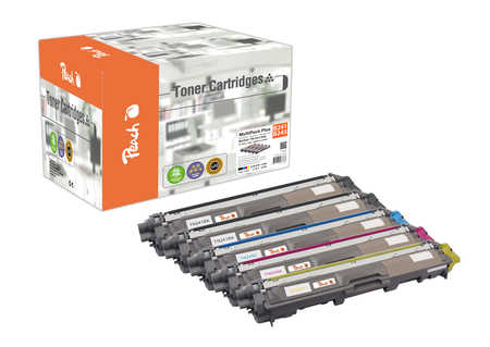 Peach B241 bk 5 Toner XL (2*bk, c/m/y) ersetzt Brother TN-241bk, TN-245 für z.B. Brother DCP -9020 CDW, Brother HL -3140