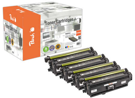 Peach HP 508 A 4 Toner (bk, c/m/y) ersetzt HP No. 508A, CF360A, CF361A, CF362A, CF363A für z.B. HP Color LaserJet Enterp