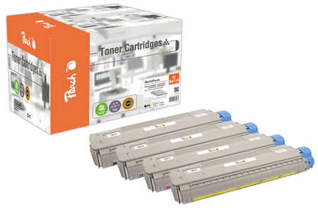 Peach O4405 4 Toner XL (bk, c/m/y) ersetzt OKI 44059253-56 für z.B. OKI MC 861 CDTN, OKI MC 861 CDTN plus, OKI MC 861 CD