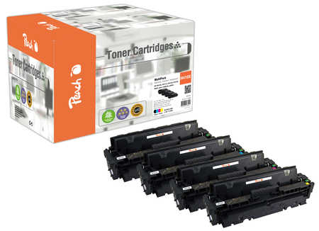 Peach HP 410 X 4 Toner XL (bk, c/m/y) ersetzt HP No. 410X, CF410X, CF411X, CF412X, CF413X für z.B. HP Color LaserJet Pro