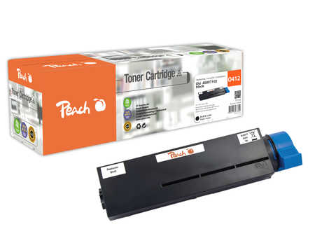 Peach O45807 Toner bk ersetzt OKI 45807102 für z.B. OKI B 412 DN, OKI B 432 DN, OKI B 512 DN, OKI MB 472 dnw, OKI MB 492