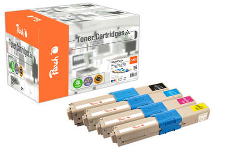 Peach O4650-87 4 Toner (bk, c/m/y) ersetzt OKI 46508716, 46508715, 46508714, 46508713 für z.B. OKI C 332 DN, OKI MC 363 