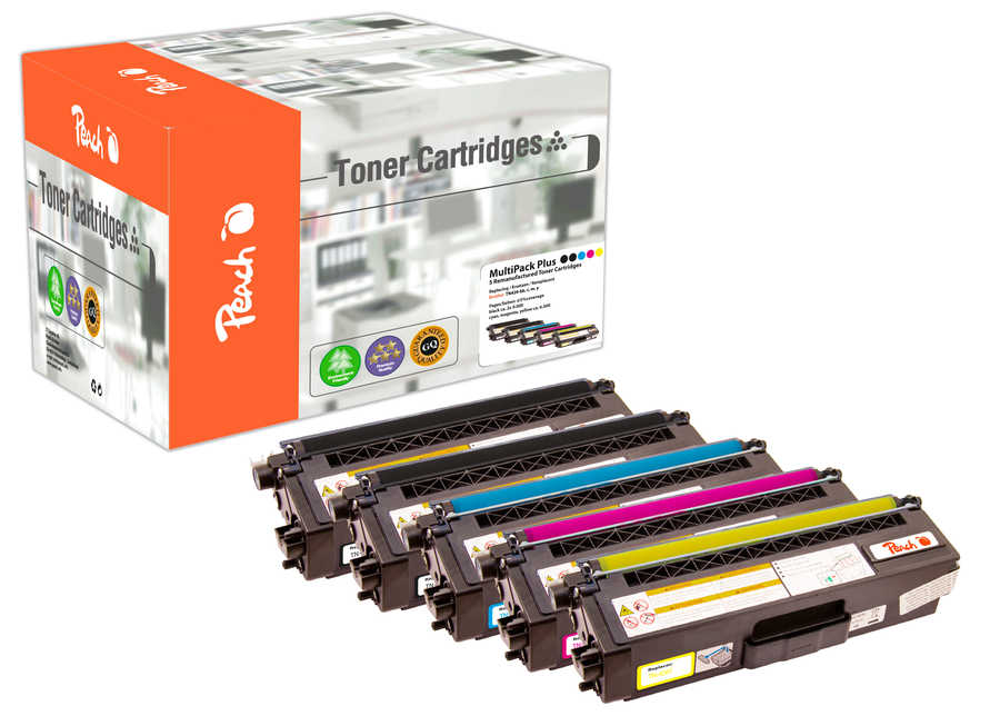 Peach B426 5 Toner XL (2*bk, c/m/y) ersetzt Brother TN-426 für z.B. Brother HLL 8360 CDW, Brother MFCL 8900 CDW