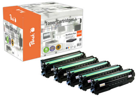 Peach S504 5 Toner (2*bk, c/m/y) ersetzt Samsung CLT-P504C, SU400A für z.B. Samsung CLP -410, Samsung CLP -415 N, Samsun