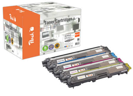 Peach B241 4 Toner (bk, c/m/y) ersetzt Brother TN-241 für z.B. Brother DCP -9020 CDW, Brother HL -3140 CW, Brother HL -3