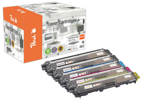 Peach B241 5 Toner (2*bk, c/m/y) ersetzt Brother TN-241 für z.B. Brother DCP -9020 CDW, Brother HL -3140 CW, Brother HL 