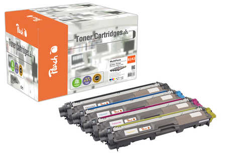 Peach B242 4 Toner (bk, c/m/y) ersetzt Brother TN-242 für z.B. Brother DCP -9022 CDW, Brother HL -3142 CW, Brother HL -3