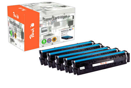 Peach HP 205 A 5 Toner (2*bk, c/m/y) ersetzt HP No. 205A, CF530A*2, CF531A, CF532A, CF533A für z.B. HP Color LaserJet Pr