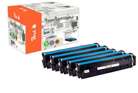 Peach HP 203 A 5 Toner (2*bk, c/m/y) ersetzt HP No. 203A, CF540A*2, CF541A, CF542A, CF543A für z.B. HP Color LaserJet Pr