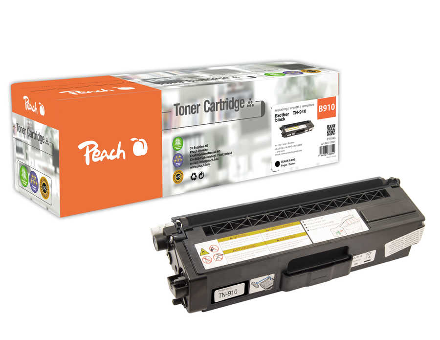 Peach B910 BK Toner bk ersetzt Brother TN-910BK für z.B. Brother MFCL 9570 CDW, Brother HLL 9310 CDW, Brother HLL 9310 C