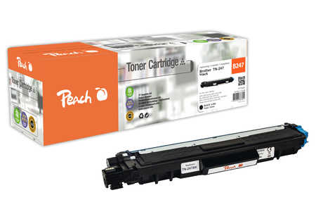 Peach B247 BK Toner XL bk ersetzt Brother TN-247BK für z.B. Brother DCPL 3550 CDW, Brother MFCL 3750 CDW, Brother MFCL 3