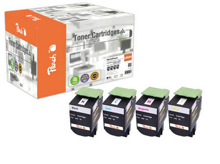 Peach L802 H Spar Pack Toner XL (bk, c/m/y) ersetzt Lexmark No. 802H, 80C2Hx0 für z.B. Lexmark CX 410 de, Lexmark CX 410