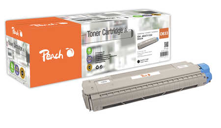 Image of Peach O464711/464338 Toner bk ersetzt OKI 46471104 für z.B. OKI C 823 DN, OKI C 823 N, OKI C 823, OKI C 833 DN, OKI C 833 DT, OKI C 833 N