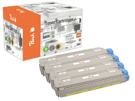 Peach O464711/464338 4 Toner (bk, c/m/y) ersetzt OKI 46471104, 46471103, 46471102, 46471101 für z.B. OKI C 823 DN, OKI C 823 N, OKI C 823