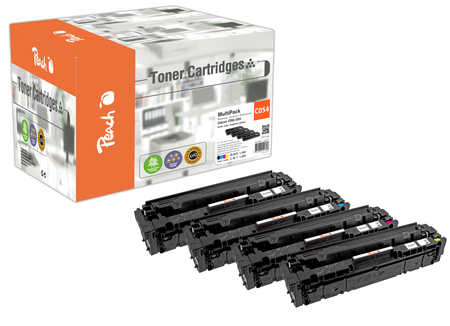 Peach HP 054 4 Toner (bk, c/m/y) ersetzt Canon CRG-054, 3024C002, 3023C002, 3022C002, 3021C002 für z.B. Canon iSENSYS LB