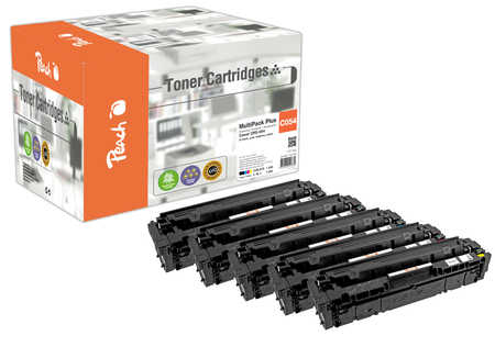 Peach HP 054 5 Toner (2*bk, c/m/y) ersetzt Canon CRG-054, 3024C002*2, 3023C002, 3022C002, 3021C002 für z.B. Canon iSENSY