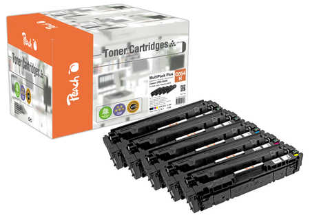 Peach HP 054 H 5 Toner XL (2*bk, c/m/y) ersetzt Canon CRG-054H, 3028C002*2, 3027C002, 3026C002, 3025C002 für z.B. Canon 