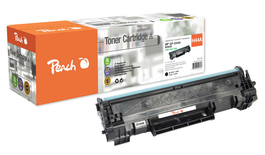 Peach HP 44 A Toner bk ersetzt HP No. 44A, CF244A für z.B. HP LaserJet Pro M 15 w, HP LaserJet Pro M 17 a, HP LaserJet P