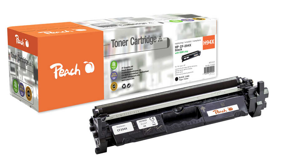 Peach HP 94 X Toner XL bk ersetzt HP No. 94X, CF294X für z.B. HP LaserJet Pro M 118 dw, HP LaserJet Pro MFP M 148 dw, HP