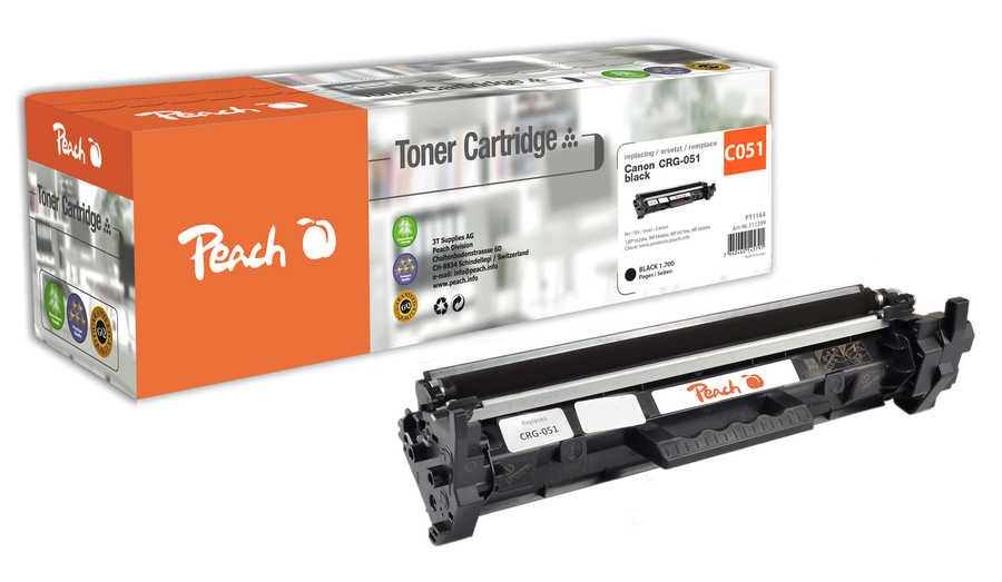 Peach HP 051 bk Toner bk ersetzt Canon CRG-051 bk, 2168C002 für z.B. Canon iSENSYS LBP -160, Canon iSENSYS LBP -162 dw, 